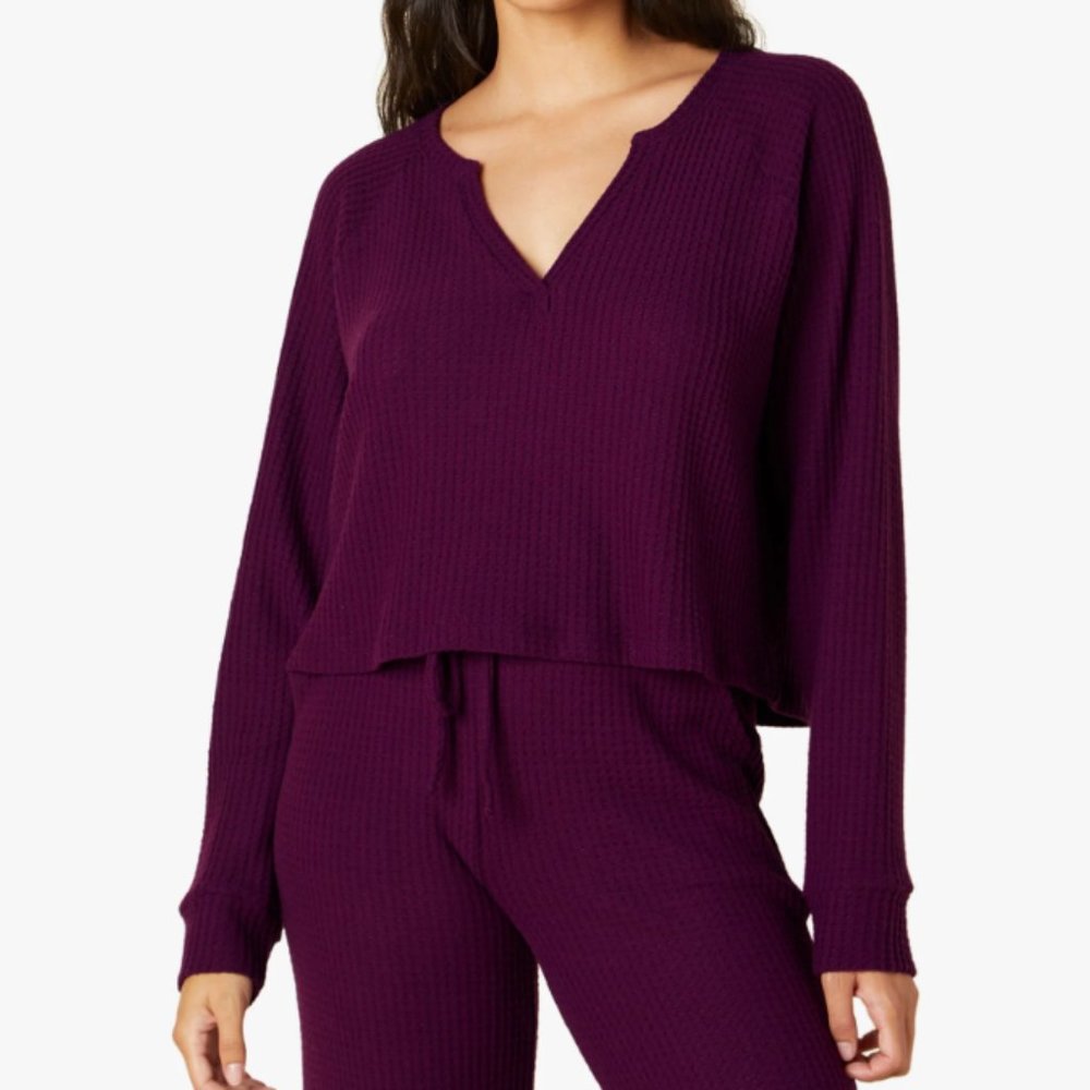 Beyond Yoga Free Style Pullover in Aubergine-Beet
